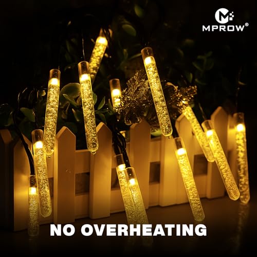 Image of MPROW Water Drop LED String Lights, 14 Warm White Fairy Lights, Plug-in Decorative Lights for Indoor Outdoor (Crystal Stick Warm White, 3m, 14)