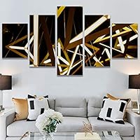 SIGNWIN 5 Panel Canvas Wall Art Solid Structures for Home Decorations Ready to Hang - 60