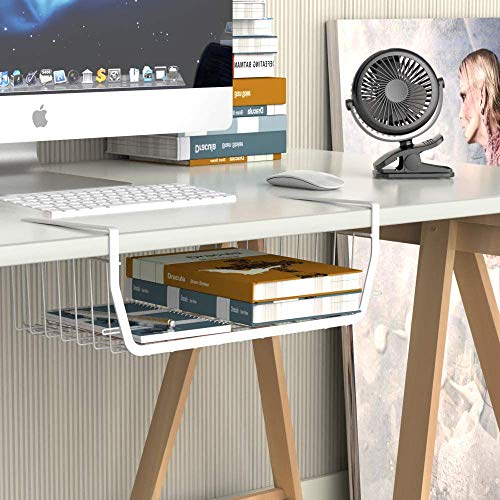 Stackable Under Shelf Basket, Ispecle Stackable Wire Storage Basket 4 Pack Save Space Hanging Baskets For Storage Pantry Organization, Easy To Install, White #TOP5