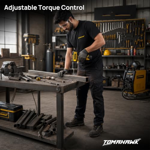Image of TOMAHAWK TCDR-12A 12V Cordless Drill /Screwdriver Kit | 10mm Keyless Chuck | 2-Speed (350 /1350 RPM) | 1.5Ah Single Battery | LED Light | 25+1 Torque | Drill & Screwdriver Bit Set for Home, DIY