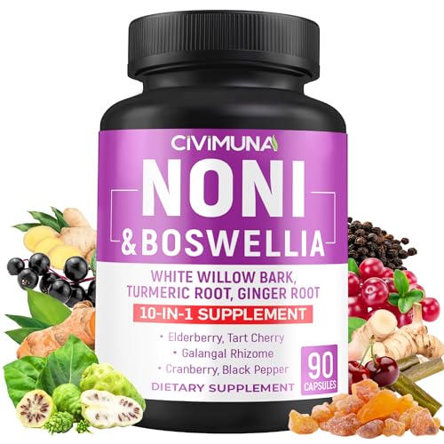 Noni Capsules 8850mg - Noni, Boswellia, White Willow Bark - 3 Months Supply