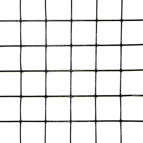 Deerbusters 8' x 100' alambre soldado calibre 19 malla 1" x 1" - Rollo de valla negro, Negro -