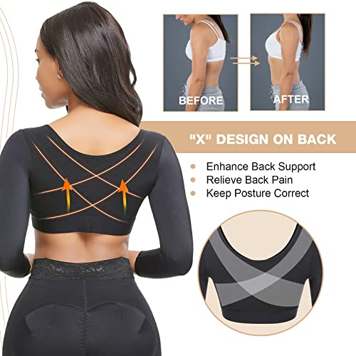 Lover-Beauty Arm Compression Sleeve Women Arm Shapers For Women Arm Lipo Faja Arm Lift Garment Arm Slimmer Post Surgical Bra Shapewear-Bk-Xxl #TOP2