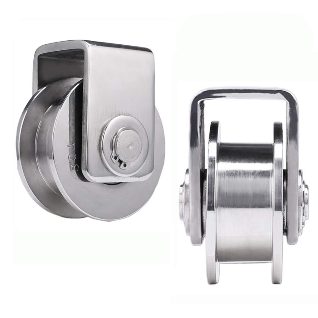 Poulie de roue pour tube carré et rail en I, roulement rigide en acier inoxydable 304 H