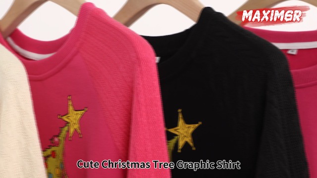 MAXIMGR Merry Christmas Sweatshirts For Women - Oversized Corduroy Jolly Xmas Pullover Holiday Sweater Tops