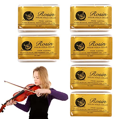CTB 6 Pièces Colophane Pour Violon Colophane Haute Densité Colophane Erhu à Faible Teneur En Poussière Violon En Colophane Naturel Avec étui Colophane Jaune à Faible Teneur En Poussière Pour Arcs Cover