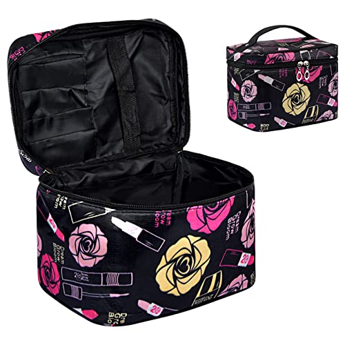 Focenat Makeup Bag Portable, Waterproof Travel Cosmetic Bag for Women Large Capacity Makeup Organiser Bag