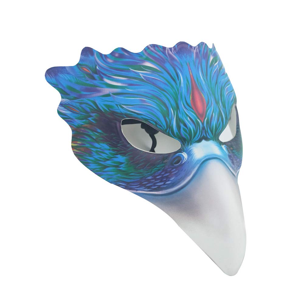 NewL Halloween 3D Animal Half Face Mask Masquerade Party Cosplay Costume for Women and Men (Blue Eagle) — image 1