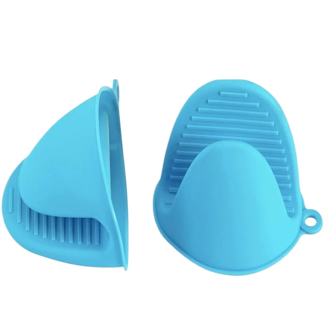 2PCS Oven Mitts Silicone Glove Heat Resistant Pinch Anti Scalding Non Slip Gloves Clips Pot Holder Baking(Black Style)