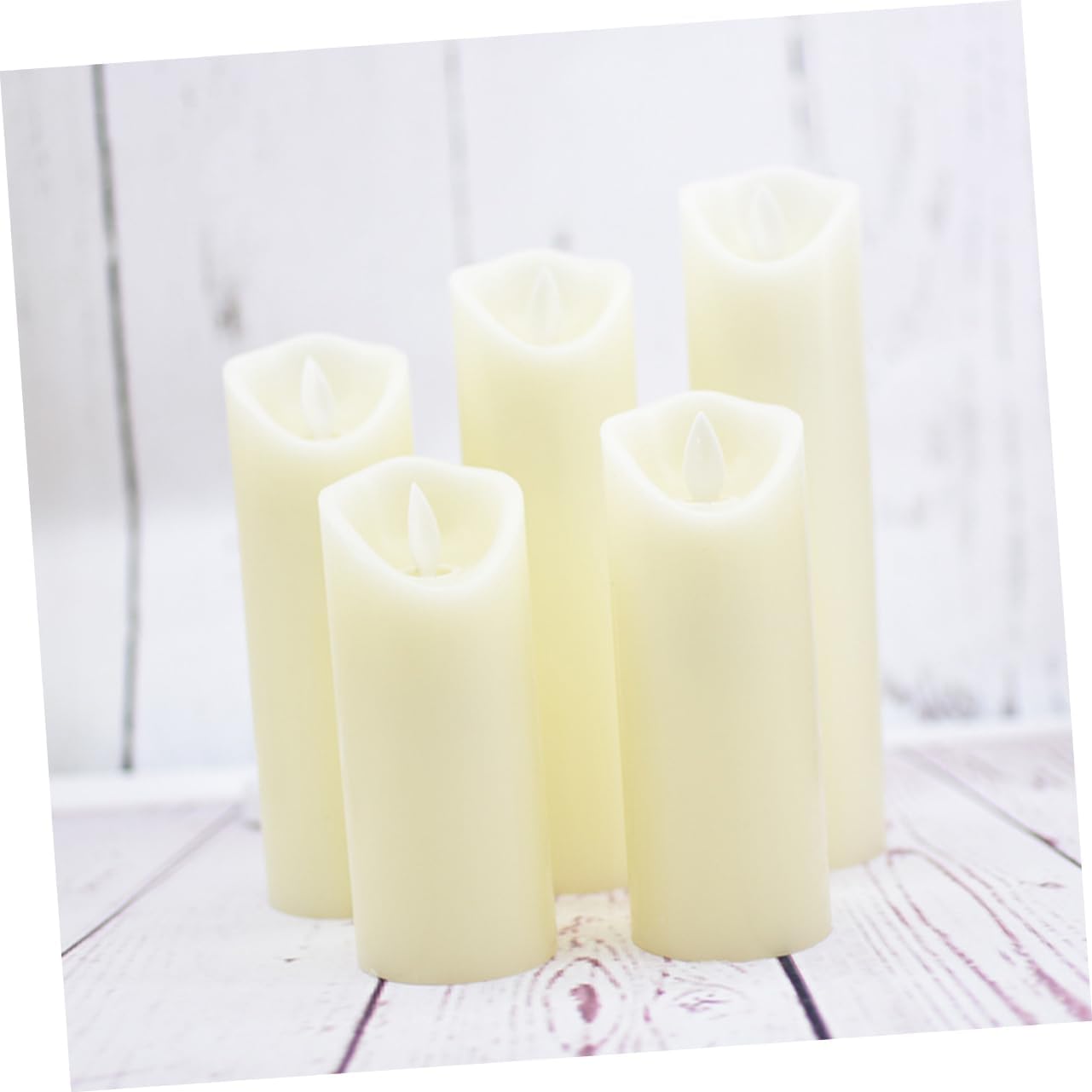 Veemoon 5pcs Creative Electric Candle Lamp Battery Operated Flameless Candles Decorative Home Decor Lamp for Wedding Party