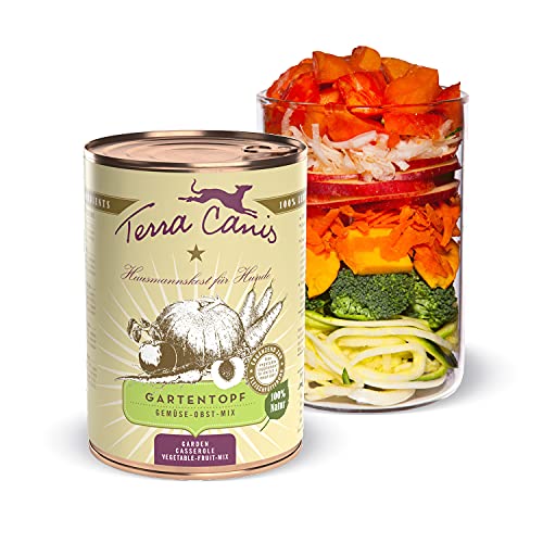 Terra Canis Frutta e verdura Mix Pentola da giardino 400 g – Frutta e verdura per cani con preziose vitamine, cibo per cani senza cereali, ideale come complemento per l'alimentazione della carne pura