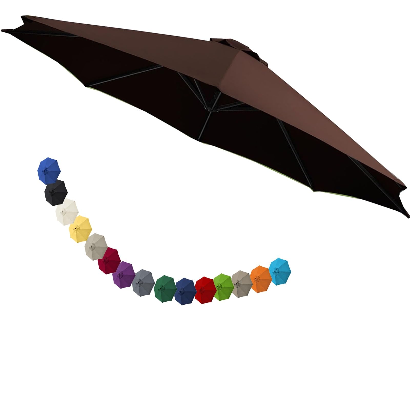 YNJJKA Umbrella Replacement Parasol Cover, Umbrella Replacement Cloth for Patio/Beach/Backyard/Swimming Pool Parasol Fabric Canopy Cover(D10,6 Ribs- 9.8 FT 3.0 m)