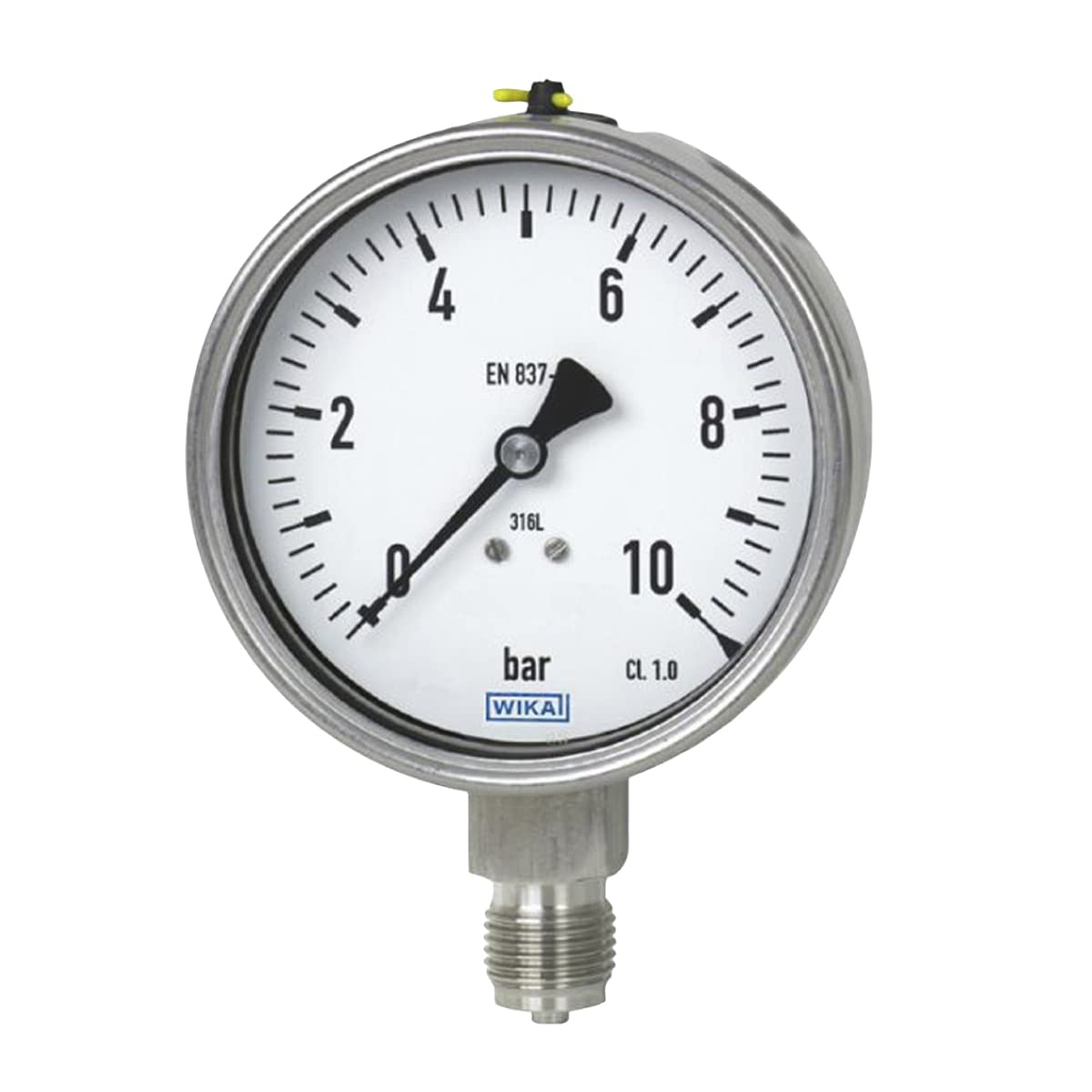 Manometro tarato WIKA Series 232.50.100 con Certificato di Taratura Acreditato LAT (accettato da ACCREDIA) Range: 0 a 25 bar
