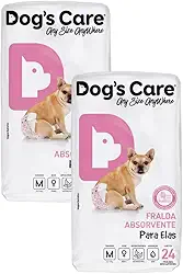 Kit de Fraldas Higiênicas para Cães Fêmea - Dog's Care - Tamanho M - 48 Unidades