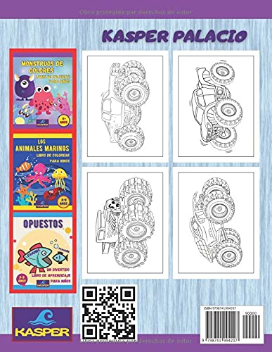 Miniatura 2 de Monster Trucks Libro de Colorear para Ninos 4+ anos. Camión Monstruo, Camiones, Vehiculos y Coches. la creatividad durante las vacaciones (Spanish