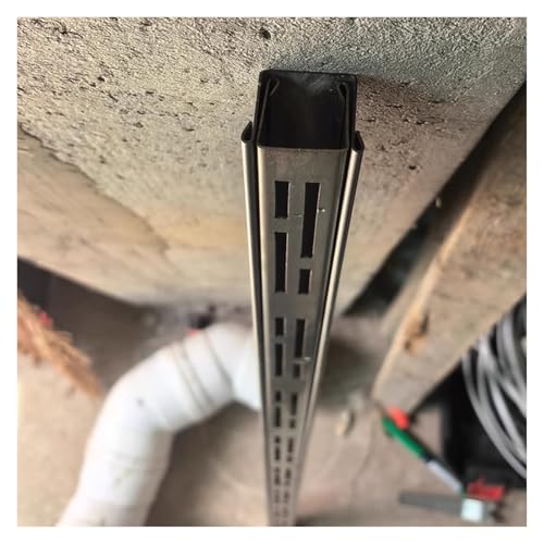 Desagüe de canal delgado de metal personalizable de 5 cm, rejillas de canalón de acero inoxidable 304 para piscina, patio, cocina, desviador de agua de entrada, 50 piezas (5 x 3 cm)