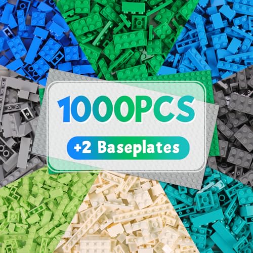 Jeu De Briques De Construction Avec 1000 Pièces Et 2 Plaques De Base – Briques Compatibles, 8...