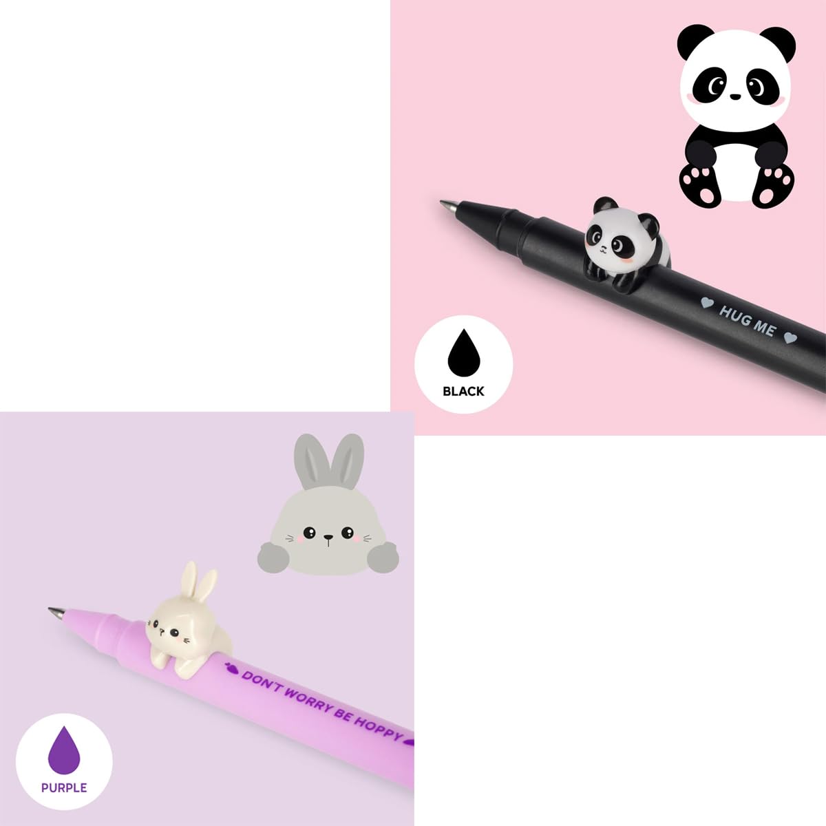 LEGAMI Lot de 14 stylos gel Lovely Friends, abeille, lion, hippo, monstre, panda, lama, monstre, lapin, tigre, koala, chat, ours en peluche, paresseux et dinosaure