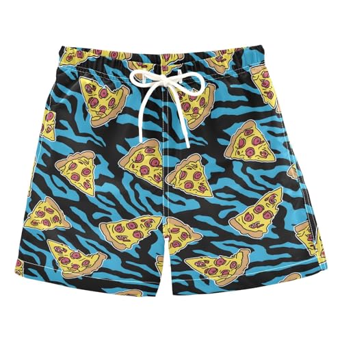 Blue Tiger Pizza Boys Swim Trunks Toddler Shorts Swimwear Boardshorts