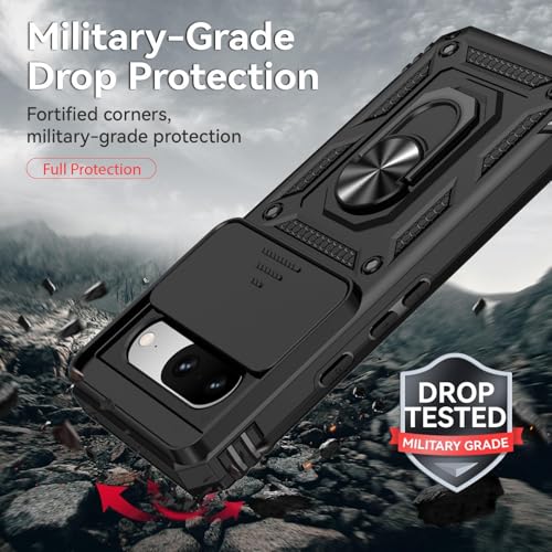Image of Scalebee Google Pixel 8 Heavy Duty Armor Back Cover, Black