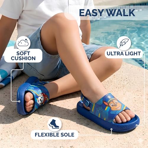 Image of Josmo Kids Slides Open Toe Sandal SpiderMan Paw Patrol Cars Frozen Lilo Stitch Minnie Mouser Sandals Slide SlipOn For Boy Girl Sizes 5-10 Toddle