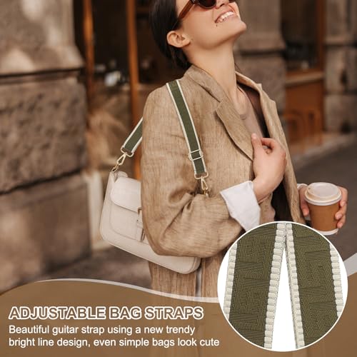 Image of PATIKIL Purse Strap, Adjustable Crossbody Bag Straps Wide Shoulder Strap Universal Replacement Shoulder Bag Belt for Women's Handbags Canvas Satchels Bag Backpack, Dark Green