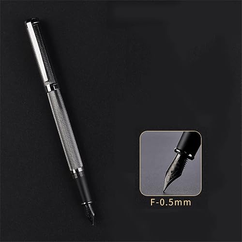 Miniatura 4 de NICEDAYFY - Pluma estilográfica de metal con clip plateado para oficina negocios escritura caligrafía bolígrafos de tinta papelería escuela color C