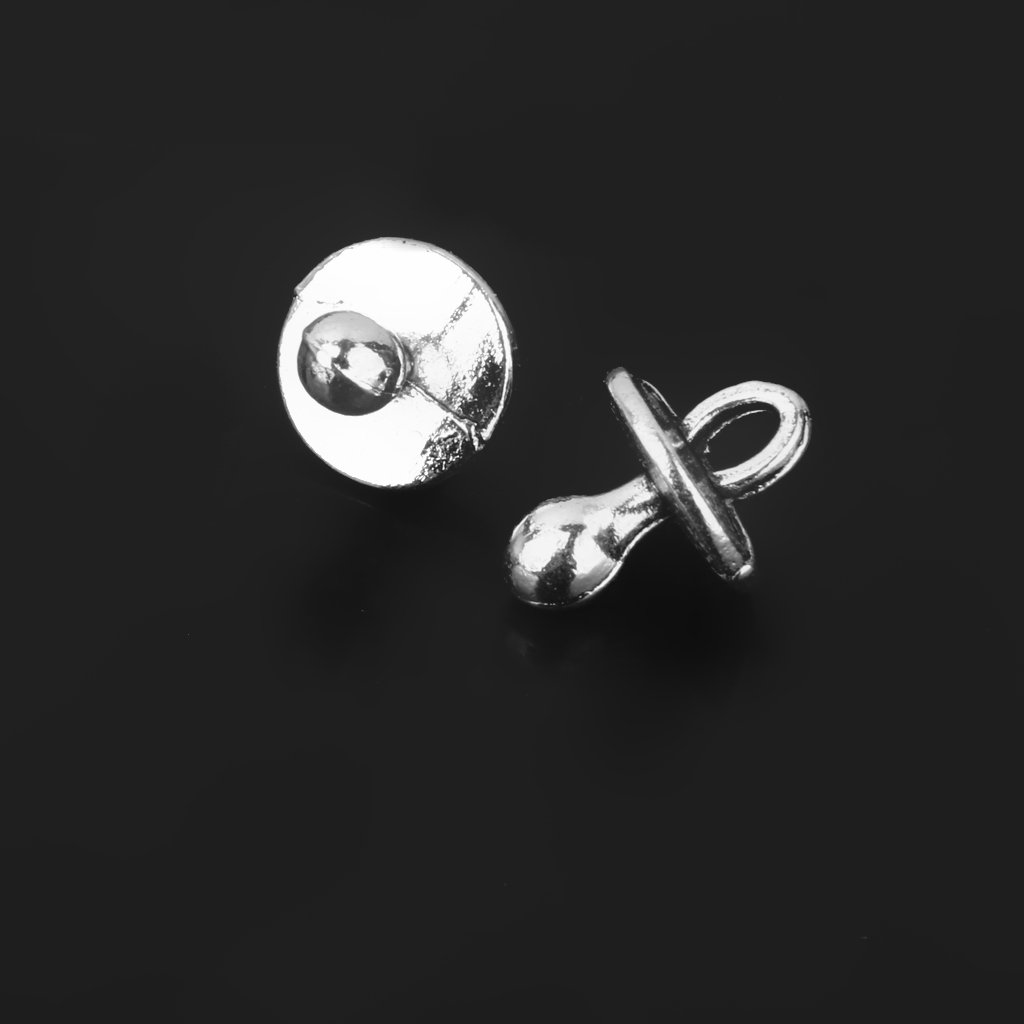 Gazechimp 25pcs Pendentif Sucette Bébé en Alliage Argent Breloques pour Bijoux Artisanat Bricolage DIY