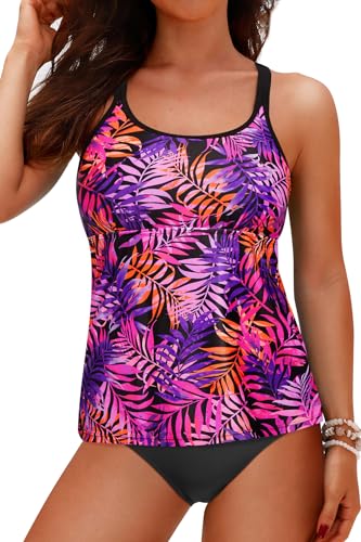 Image of Womens Tankini Swimsuits Two Piece Strappy Back Swimsuits Boy Shorts