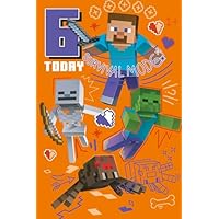 MINECRAFT BIRTHDAY CARD AGE 6 HAPPY 6TH BIRTHDAY CARD