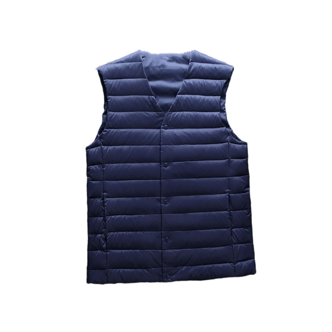 Chaleco De Plumón De Pato Blanco Para Hombre, Chaqueta Sin Mangas, Chaleco Con Cuello En V, Chaleco Informal De Invierno