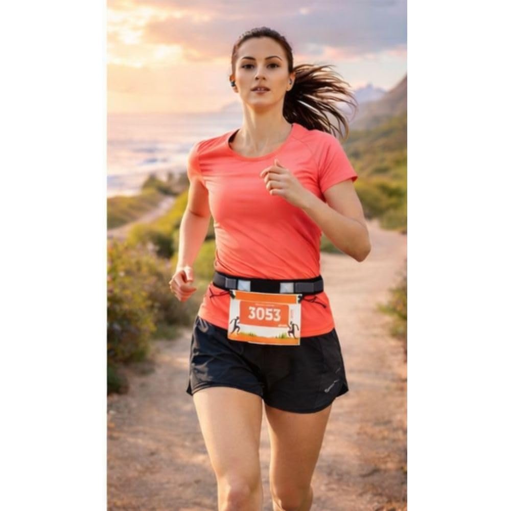 Livfit Bib Holder for Runners & Joggers, Adjustable Race Number Belt (Pack of 1, Assorted Color)