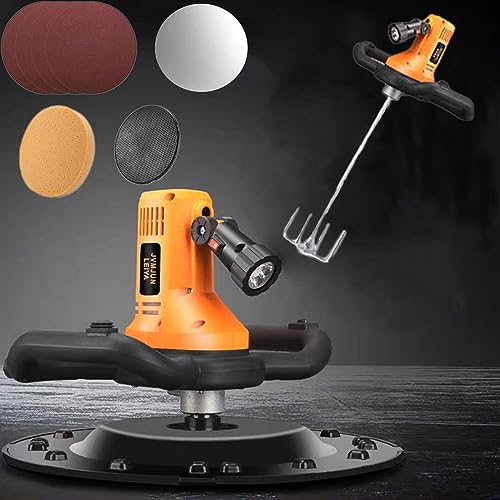 Cordless Electric Trowel for Concrete Cement Mortar Plastering,Electric Wall Smoothing Machine Drywall Sander, Electric Drywall Sander with 6 Variable Speed 280-2800min, Dustless Floor Sande