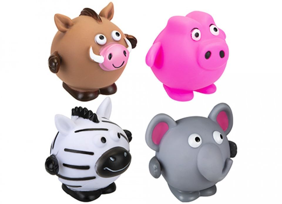 Assorted Designs Funny Animal Squeaky Dog Toy - Durable Vinyl Material, Perfect for Playtime & Entertainment - 1 Pc