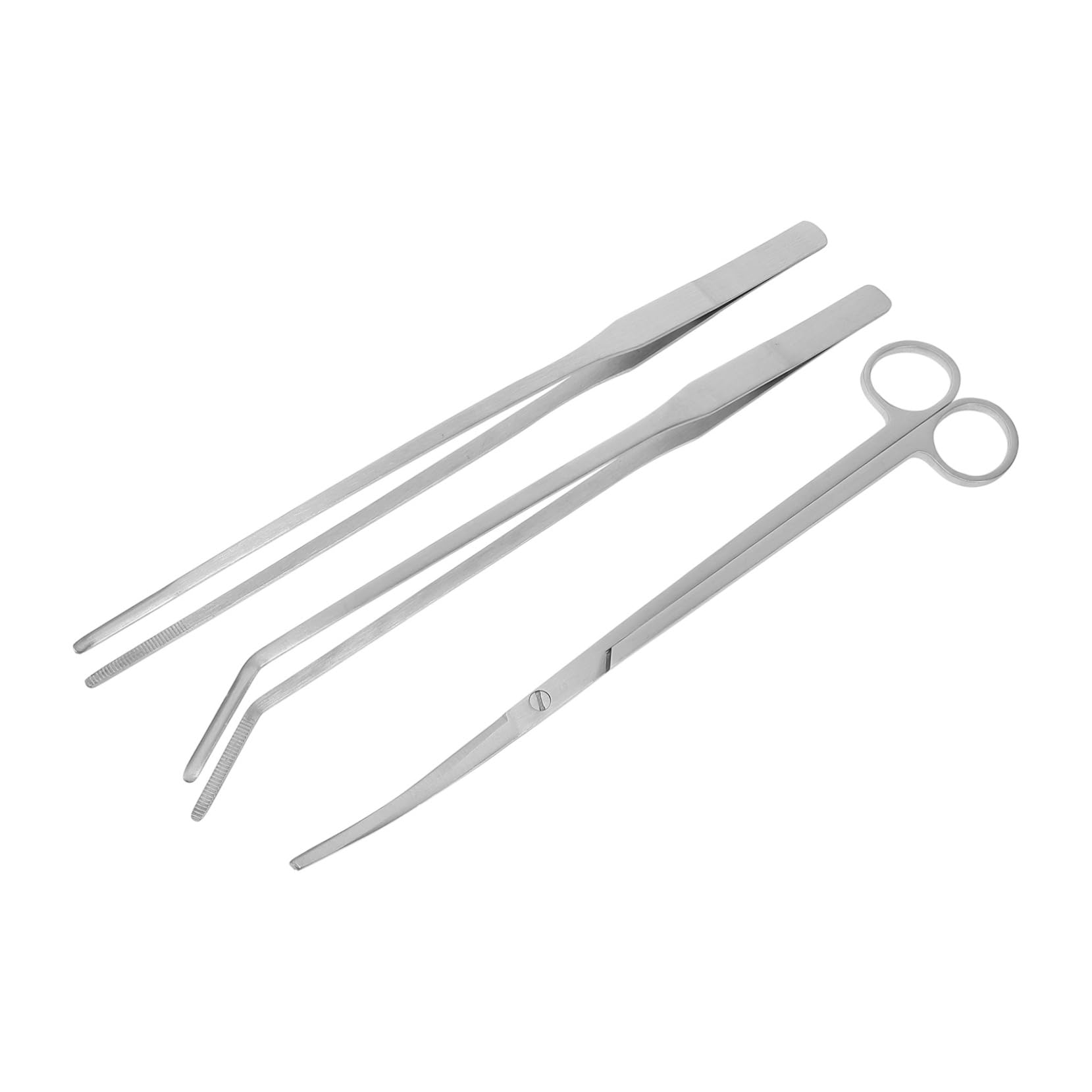 Abaodam 4 Ensembles Kit Outils de Nettoyage pour Aquarium de Outils Inoxydable pour Aquascaping Ciseaux Courbés Pince Droite Pince Courbée Plantes Aquatiques