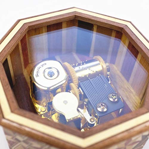 Caja de música de madera ZAW octogonal para recordar momentos eternos 3