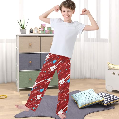 Boy's Pants Electric Guitar Star Jogger Pants Elastic Waist Long Bottoms Trousers with Pockets 6-14 Years4