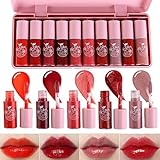 10 Colors Lip Stain Long Lasting Waterproof, Tinted Cheek & Lip Stain, Korean Lip Tint, tinta para labios, Mini Liquid Lipstick Set