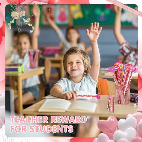 24 lápices de grafito para San Valentín con borrador gigante miniatura 7