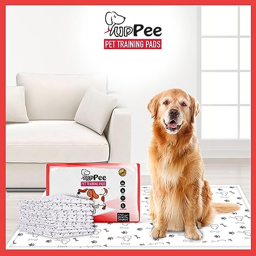 PUPPEE Pet Training Pads For Dogs, Cats, Puppies & Pets, Super Absorbent Urine Mats | Poop & Pee Trainer | Potty Pads, Pet & Puppy Peeing Toilet Trainer | 100% Water Proof & Non Slippery- 60X45CM ( Medium ) - 25 COUNT