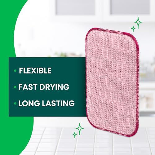 Image of Scotch-Brite Dobie Scrub & Wipe Cloths,Sponge Cloths for Cleaning Kitchen,Bathroom,and Household,Dobie Scrub and Wipe Cloth Absorbs-and Doesn't Scratch,2 Cleaning-Cloths,(Pack of 12)