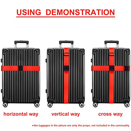 Image of Luggage Straps for Suitcases TSA Approved Travel Belt 4 Pack by Chelmon(Red)
