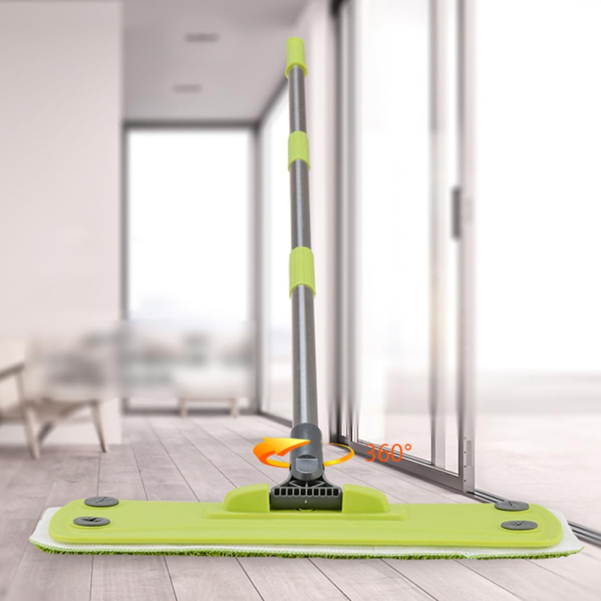 Trapeador Giratorio de Microfibra 360 Grados para Pisos de Madera