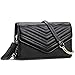 Peacocktion Small Quilted Crossbody Bags for Women, Shouler Handbags RFID Cell Phone Wallet Purse Clutch with Tassel (Black)