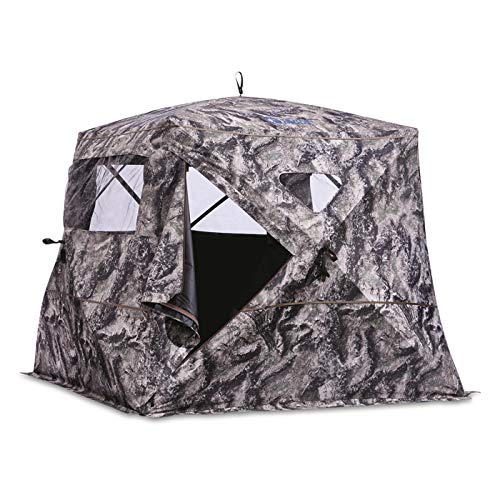 Guide Gear Flare 270 Pop-Up Hunting Ground Blind for Deer, Duck, Bow, and Turkey Hunting Gear, Equipment, and Accessories, Mossy Oak Elements Terra Coyote