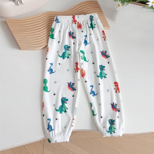 2 Pack Little Boys Summer Long Pants Kids Spring Soft Elastic Pants Casual Joggers Cartoon Print Pants2