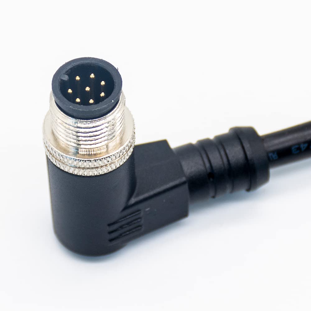 Elecbee 10 pezzi M12 maschio 8 pin cavo di stampaggio ad angolo retto 3meter AWG24 A codice