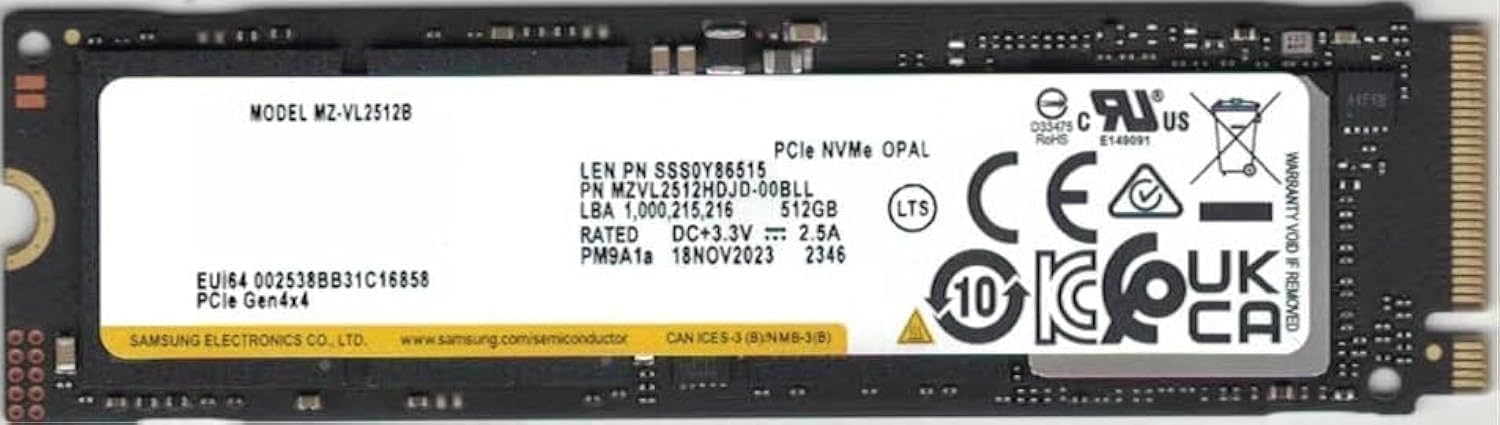 OEM 512 GB SSD PM9A1a PCIe Gen 4.0 x4 M.2 PCI-e NVME wewnętrzny dysk półprzewodnikowy 2280 Form Factor M, kompatybilny z PS5, laptopem Lenovo, Samsung Desktop Gen4, MZ-VL2512B, do 6900 MB
