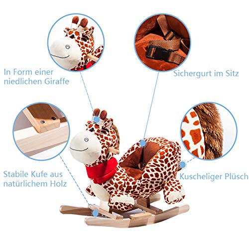 Yiifunglong Plüsch Schaukel Tier Schaukelstuhl, Cartoon Dinosaurier, Giraffe Schaukelstuhl für Kinder, Schaukelpferd… – Bild 4