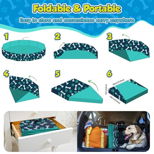 HaoVrisn Foldable Dog Paddling Pool, Non-Slip Swimming Pool for Kids & Dog, Thickened Kids Paddling Pool with Patches and Drain Valve, Bath Tub for Small Large Dogs Outdoor Garden Use (160 x 30 cm) - Image 6